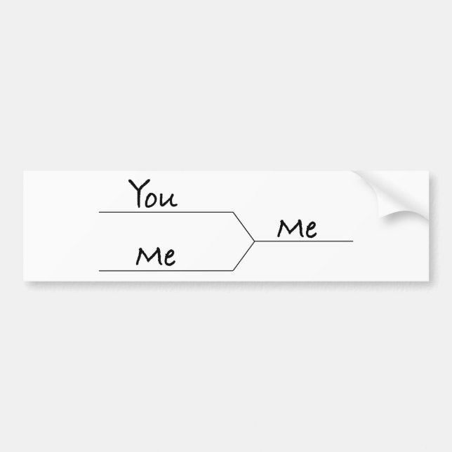 Autocollant De Voiture "You Vs. Me" Marche Bracket style folie (Devant)