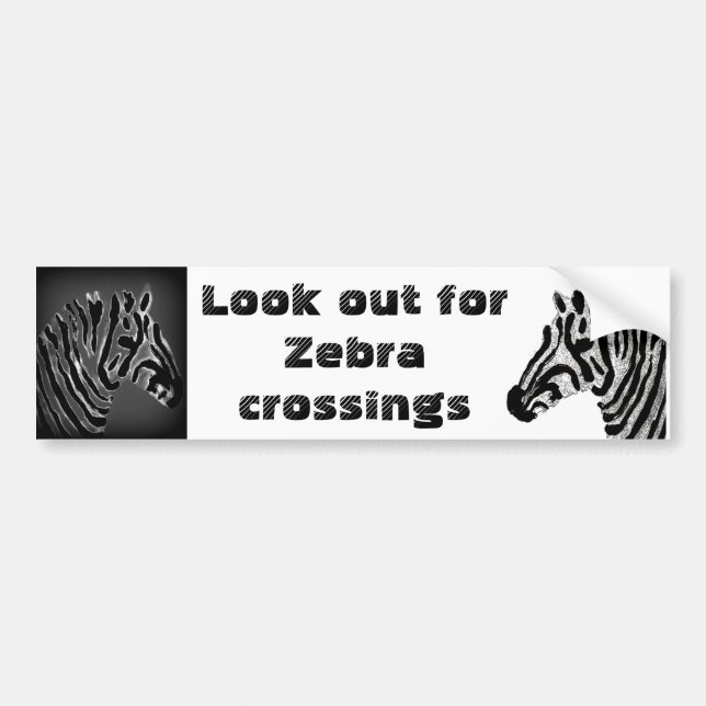 Autocollant De Voiture Zebra Print Grandes noir et blanc (Devant)