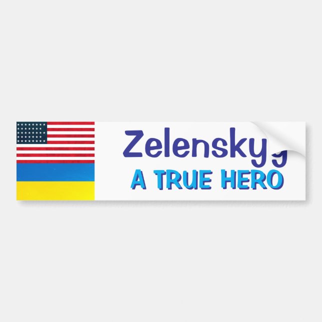 Autocollant De Voiture Zelenskyy | Un véritable héros | Politique (Devant)