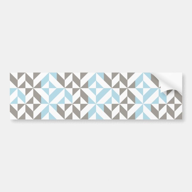 Autocollant De Voiture ZigZag géométrique bleu et argent (Devant)