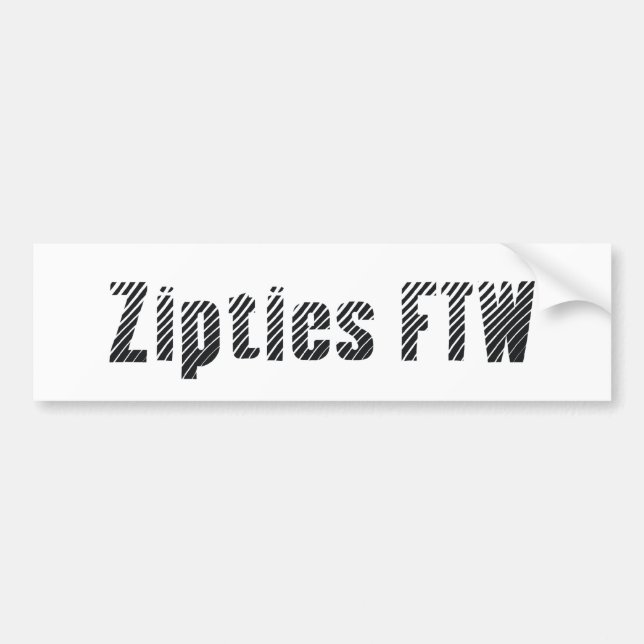 Autocollant De Voiture Zipties FTW [adhésif pour pare-chocs] (Devant)