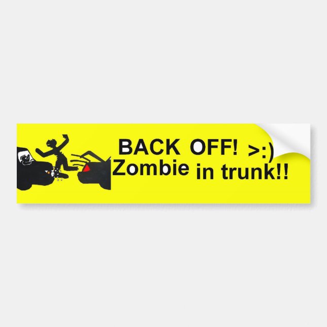 Autocollant De Voiture Zombi dans le tronc (Devant)