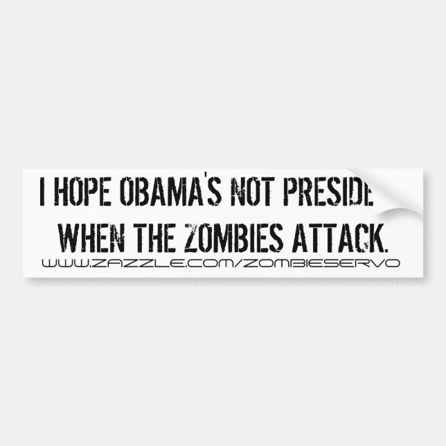 AUTOCOLLANT DE VOITURE ZOMBI OBAMA (Devant)