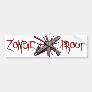 Autocollant De Voiture Zombi-Preuve (blanche)