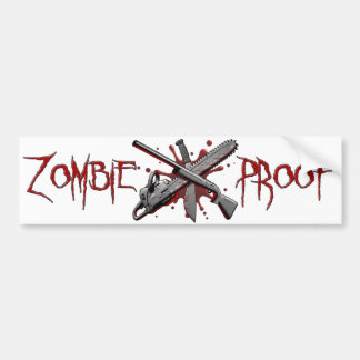 Autocollant De Voiture Zombi-Preuve (blanche)