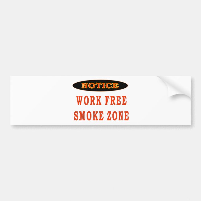 AUTOCOLLANT DE VOITURE ZONE DE FUMÉE LIBRE DE TRAVAIL (Devant)
