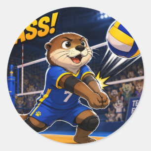 AUTOCOLLANT DE VOLLEY-BALL DE LOUTRE VOLLEY