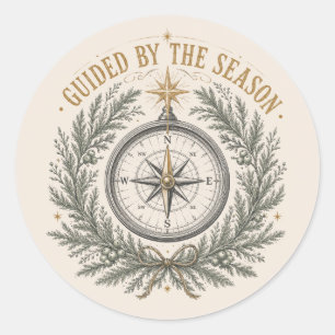 Autocollant de voyage de Noël Boho Compass
