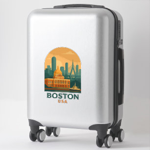 Autocollant de voyage vintage Boston – Art de la v
