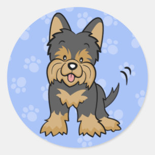 Autocollant de Yorkie de bande dessinée