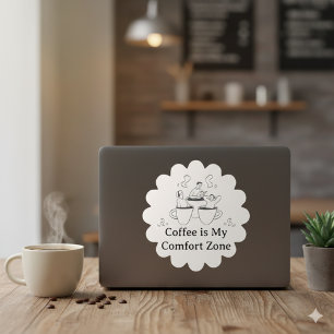 Autocollant de zone de confort pour café noir et b