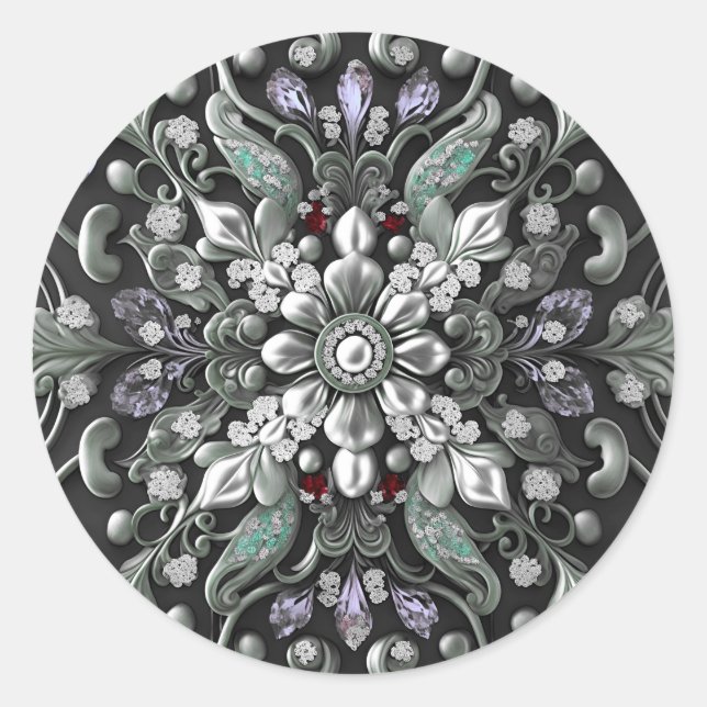 Autocollant décoratif violet argent (Devant)