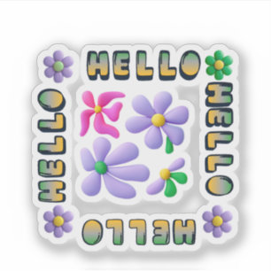Autocollant décoré de fleurs de Hello Spring