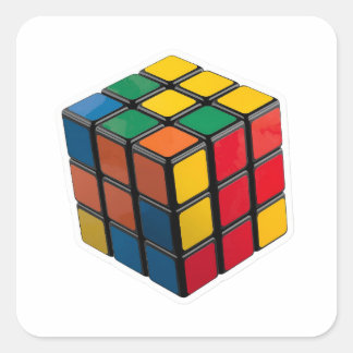 Autocollant découpé en forme de Rubik's Cube rétro