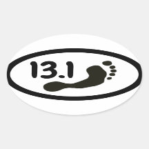 Autocollant demi-marathon pieds nus