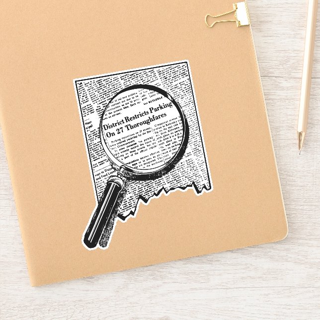 Autocollant d'enquêteur de journaux anciens (Carnet)
