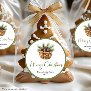 Autocollant d'enveloppe de Noël simple bohème élég