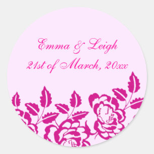 Autocollant d'enveloppe Rose Rose Élégance Moderne