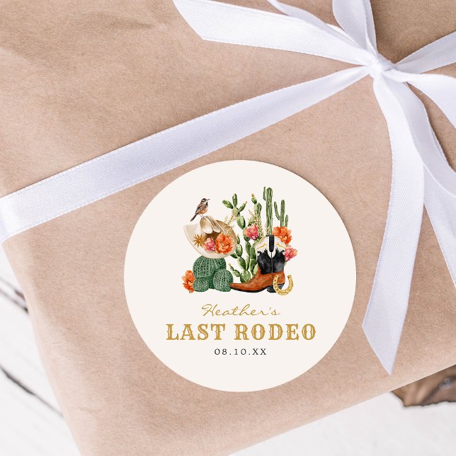 Autocollant Dernier Rodéo (Last Rodeo Round Sticker by Painted Paperie
)