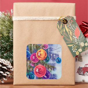 Autocollant des ampoules de Noël rétro vintage