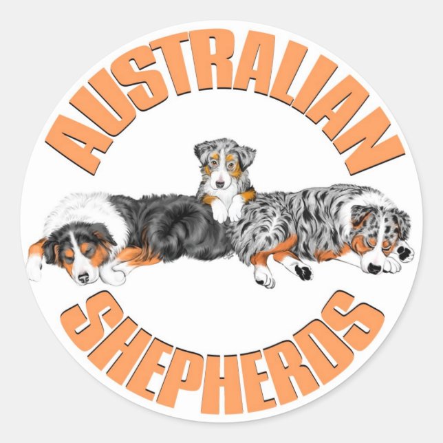 Autocollant des bergers australiens (Devant)