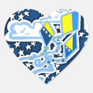 Autocollant des cerfs-volants du drapeau bosnien