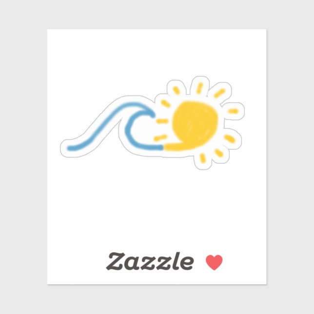 Autocollant des vagues ensoleillées (Feuille)