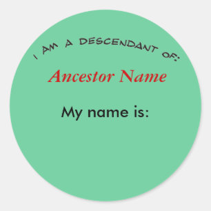 Autocollant - descendant de…