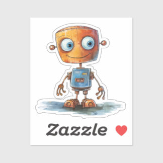 Autocollant dessin de robot fantaisiste #4