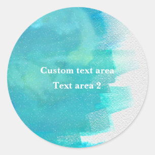 Autocollant d'été tropical bleu à l'aquarelle