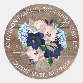 Autocollant d'étiquette d'adresse florale Blush & 