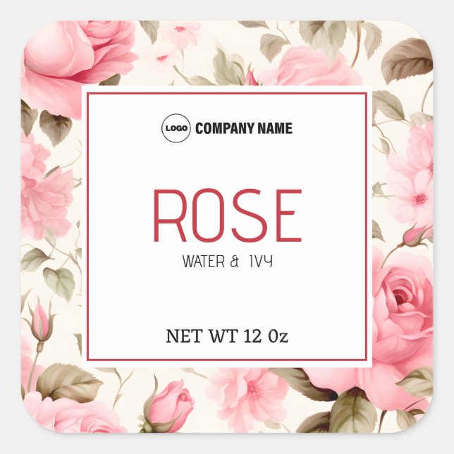 Autocollant d'étiquette de bougie rose (Devant)