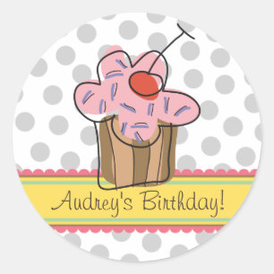 Autocollant d'étiquette de cadeau d'anniversaire
