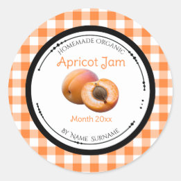 Autocollant d'étiquette de confiture d'abricot mai