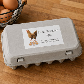 Autocollant d'étiquette de ferme Œufs frais non la