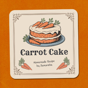 Autocollant d'étiquette de gâteau à la carotte de