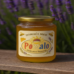 Autocollant d'étiquette de miel domestique Pomalo