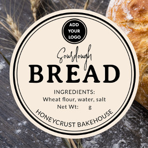 Autocollant d'étiquette de pain au levain de la bo