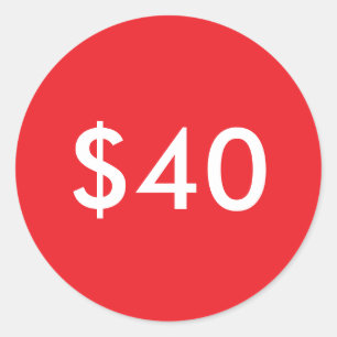 Autocollant d'étiquette de prix en dollars rouges