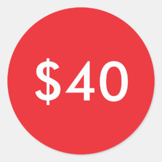 Autocollant d'étiquette de prix en dollars rouges