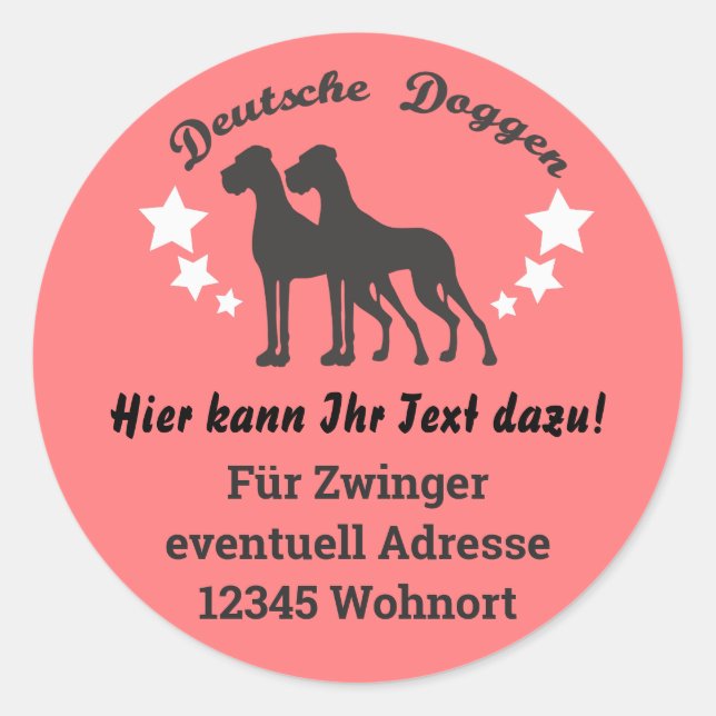 Autocollant Deutsche Doggen allemand (Devant)