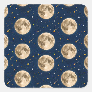 Autocollant Deux à la Lune Fête d'anniversaire dan
