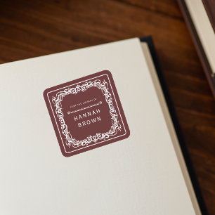 Autocollant d'ex-libris élégant