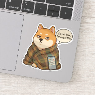 Autocollant d'humeur d'introverti Shiba Inu émotio