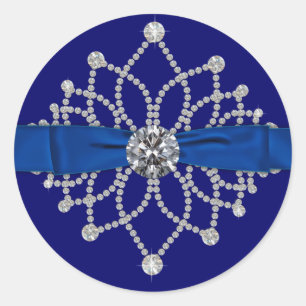 Autocollant Diamants Bleu Royal Élégant