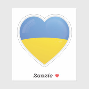 Autocollant d'icône d'amour drapeau d'Ukraine