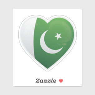 Autocollant d'icône d'amour du Pakistan