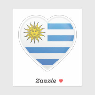 Autocollant d'icône Uruguay Flag Love