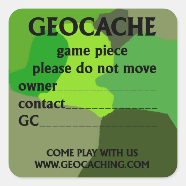 Autocollant d'identification Geocache (Devant)