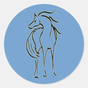 Autocollant d'illustration de cheval